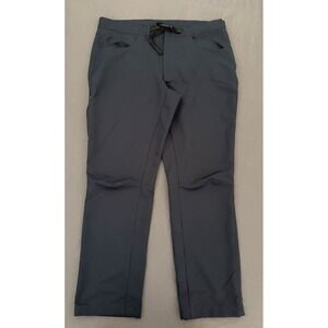 Stoic Hiking Pants Mens Size 38X32 Navy Blue Ripstop‎ Belt Articulated Outdoor